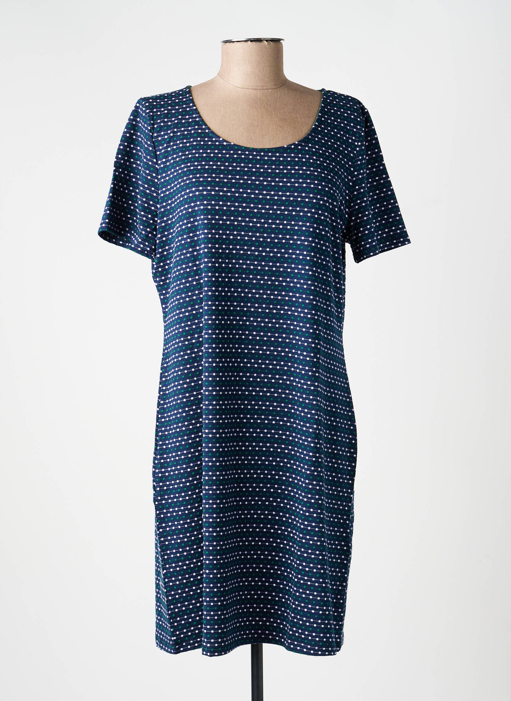 Robe courte manches courtes manches courtes bleu LA FIANCÉE femme