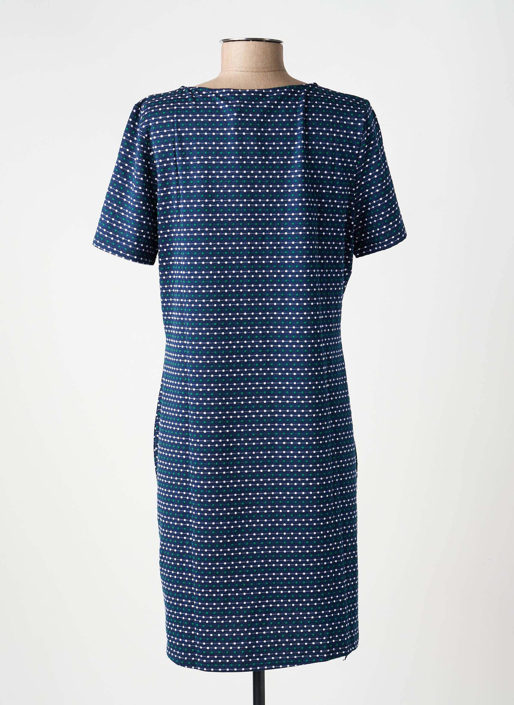 Robe courte manches courtes manches courtes bleu LA FIANCÉE femme
