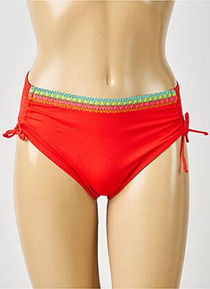 Bas de maillot de bain tissage satiné culotte orange ANTIGEL femme