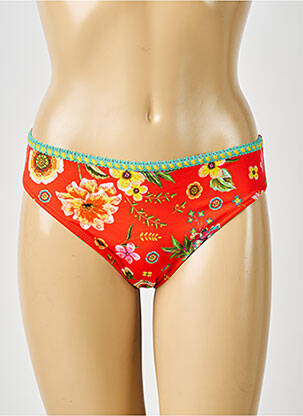 Bas de maillot de bain imprimé fleurs culotte orange ANTIGEL femme