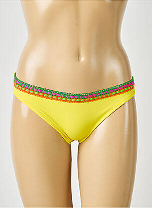 Bas de maillot de bain effet matière satinée culotte jaune ANTIGEL femme