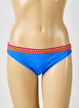 Bas de maillot de bain effet matière satinée culotte bleu ANTIGEL femme