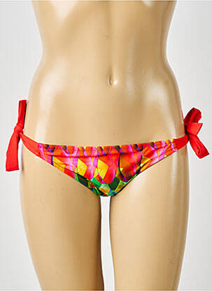 Bas de maillot de bain imprimé fantaisie bikini rouge ANTIGEL femme