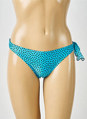 Bas de maillot de bain effet matière satinée bikini bleu ANTIGEL femme