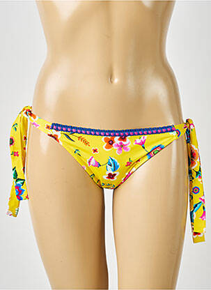 Bas de maillot de bain imprimé fleurs bikini jaune ANTIGEL femme