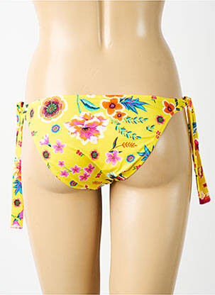 Bas de maillot de bain imprimé fleurs bikini jaune ANTIGEL femme