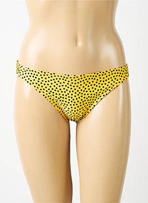 Bas de maillot de bain effet matière satinée culotte jaune ANTIGEL femme