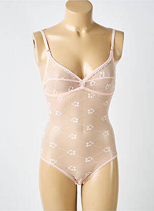 Body lingerie effet matière satinée rose SIMONE PERELE femme