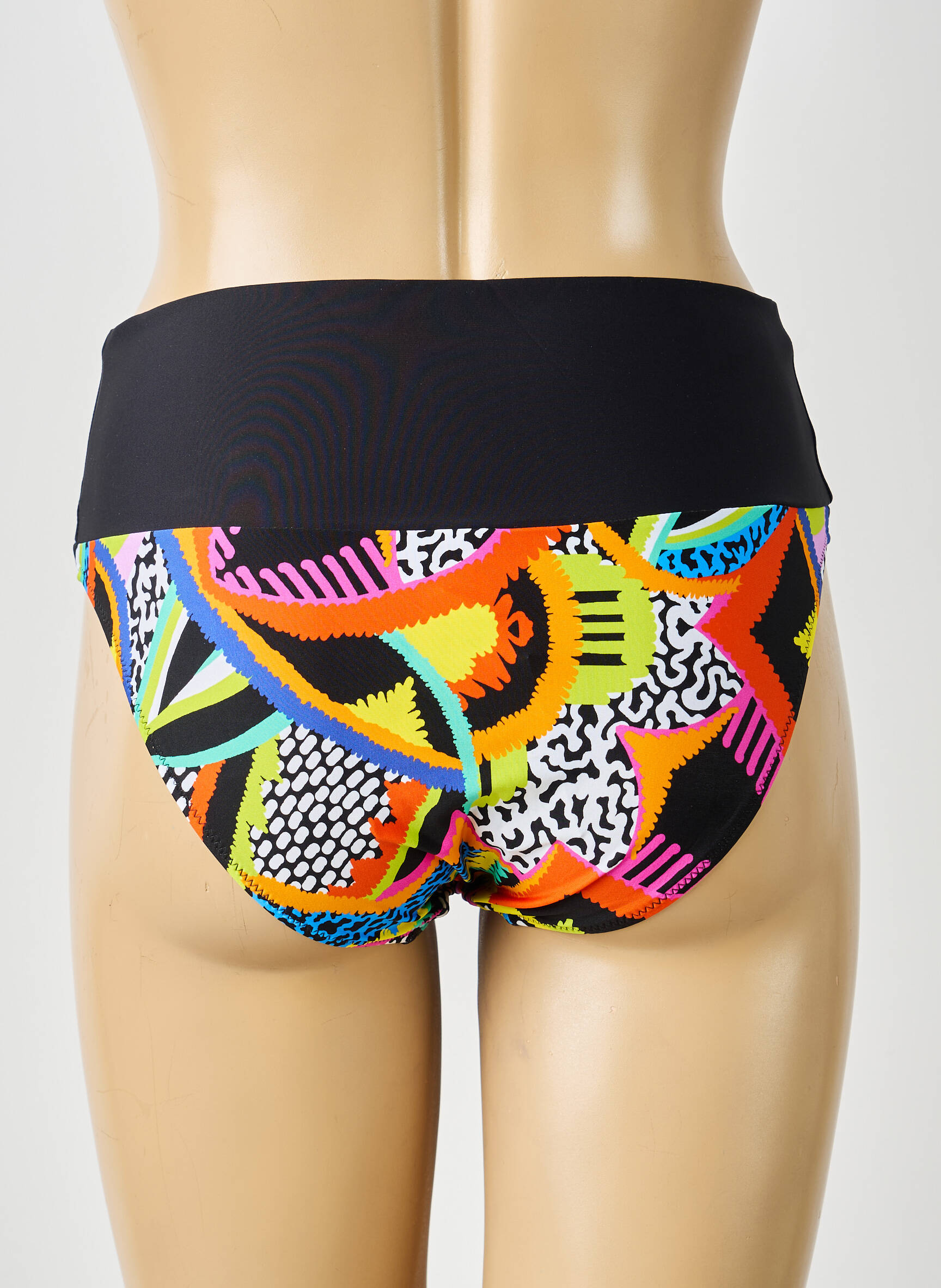 Bas de maillot de bain imprimé fantaisie culotte noir ANTIGEL femme