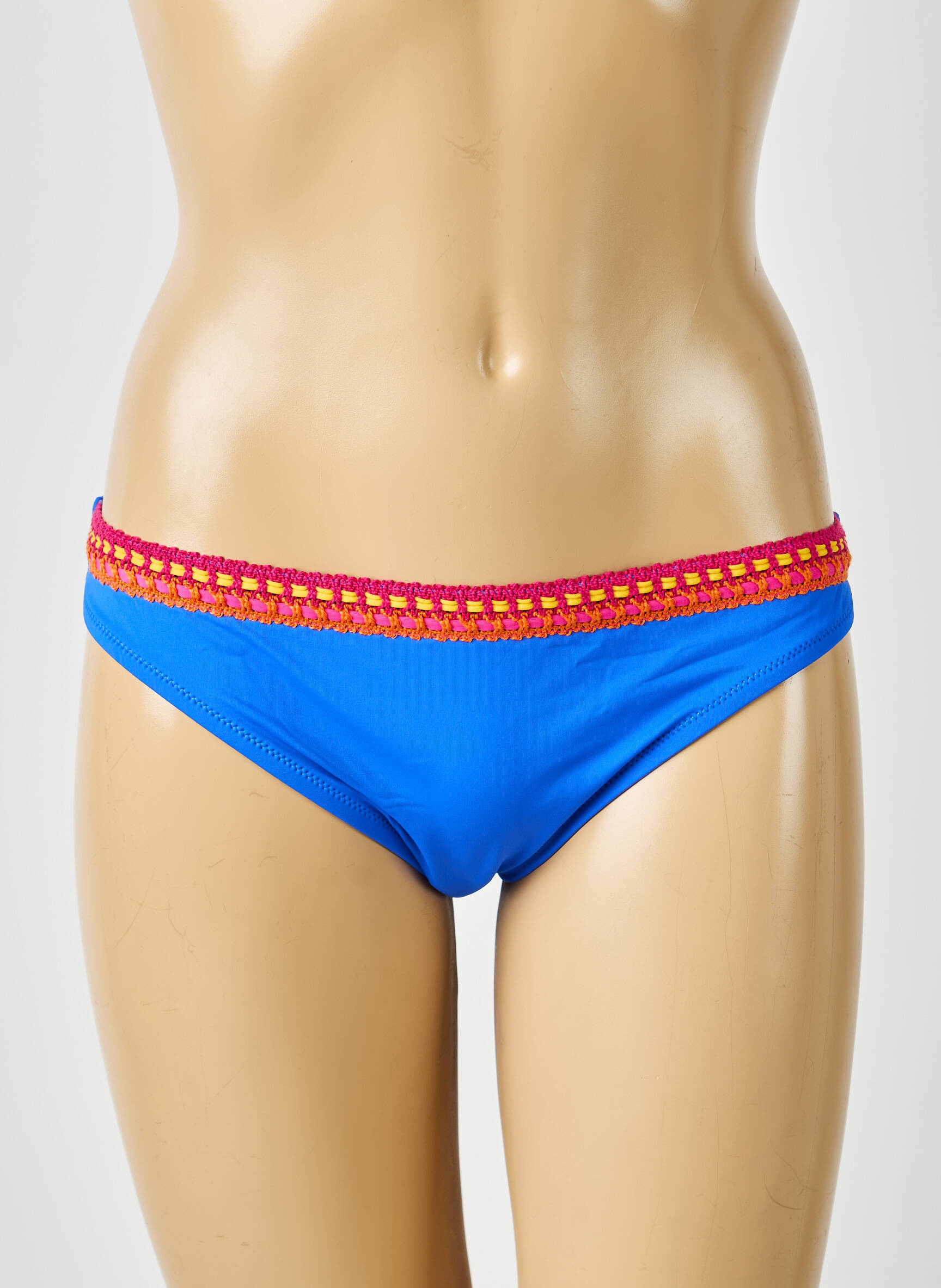 Bas de maillot de bain effet matière satinée culotte bleu ANTIGEL femme