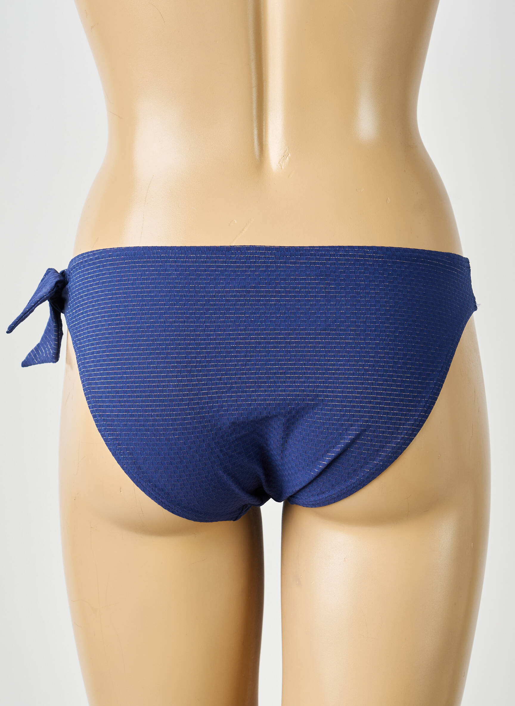 Bas de maillot de bain effet matière satinée culotte bleu SIMONE PERELE femme