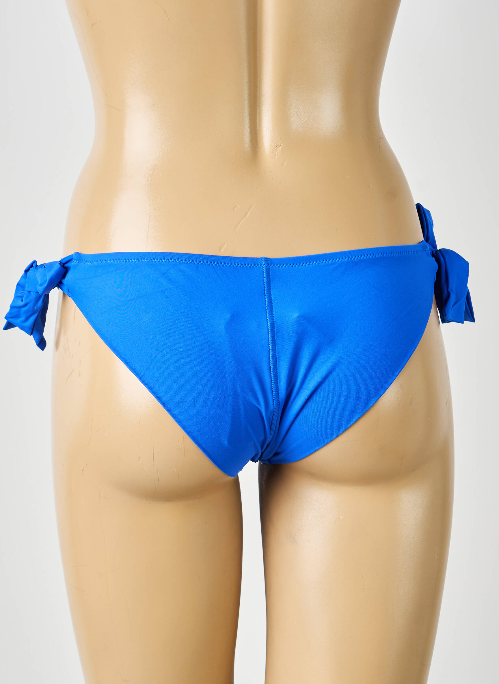 Bas de maillot de bain tissage satiné bikini bleu ANTIGEL femme
