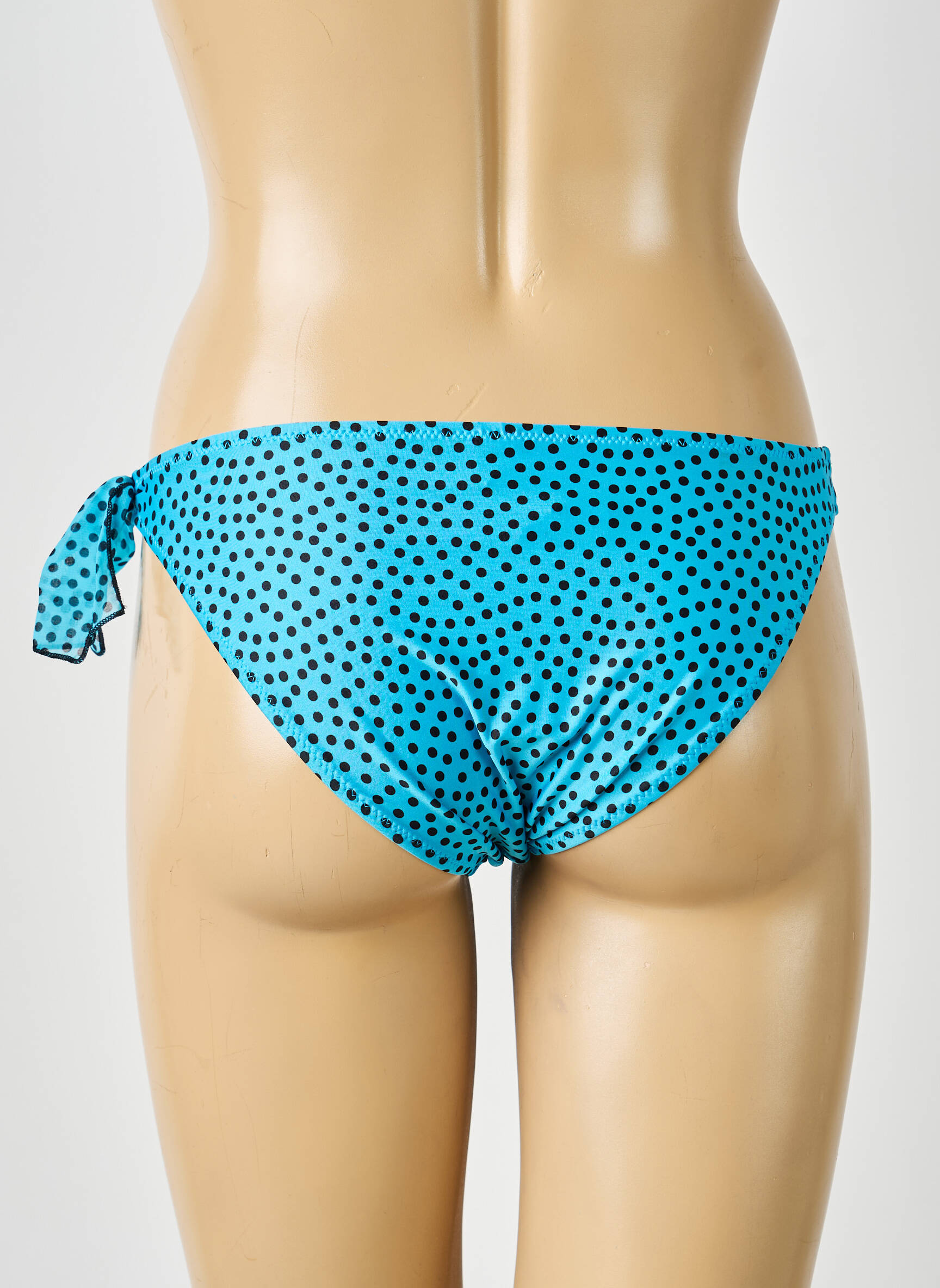 Bas de maillot de bain effet matière satinée bikini bleu ANTIGEL femme