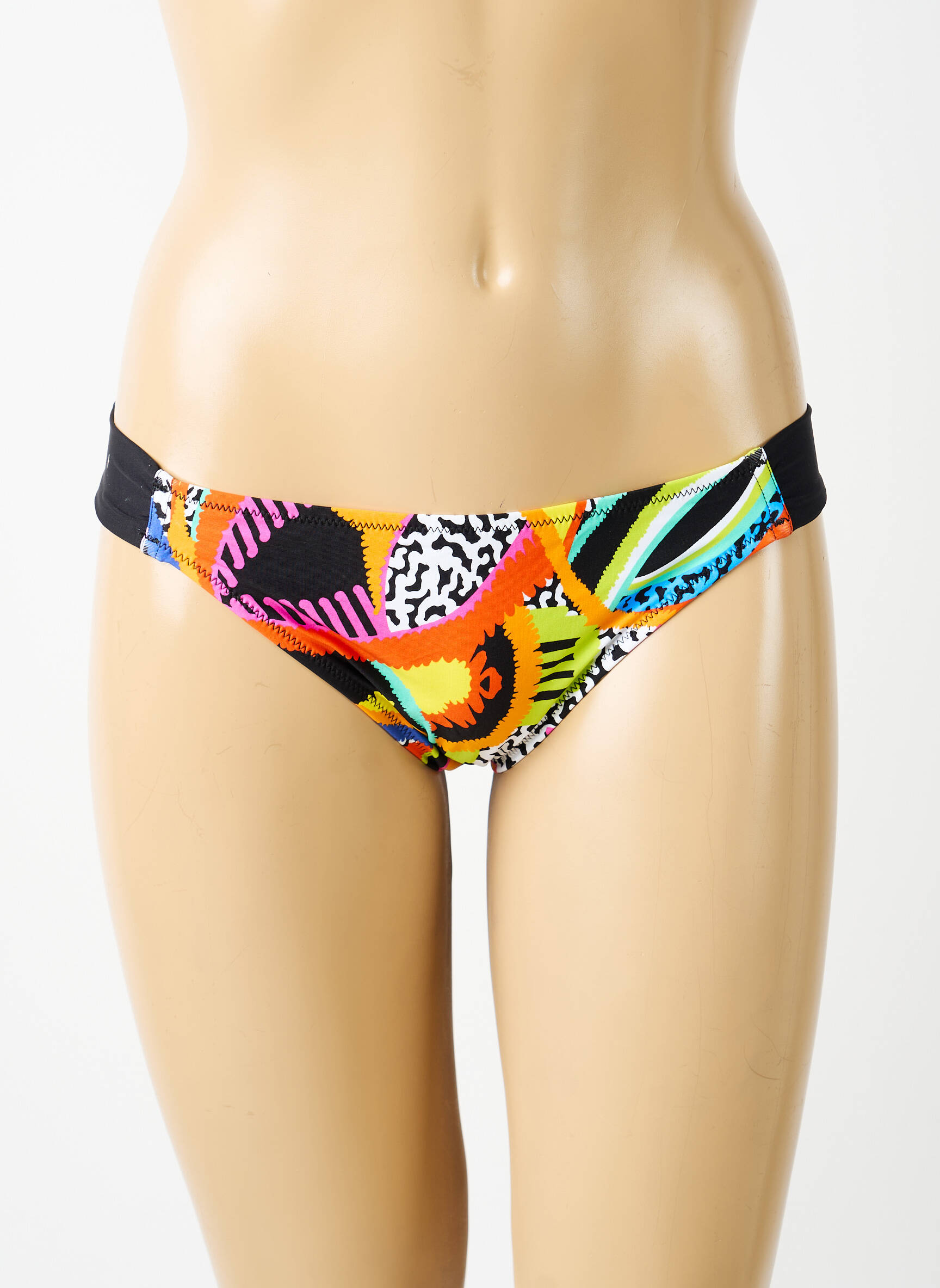 Bas de maillot de bain imprimé fantaisie culotte noir ANTIGEL femme