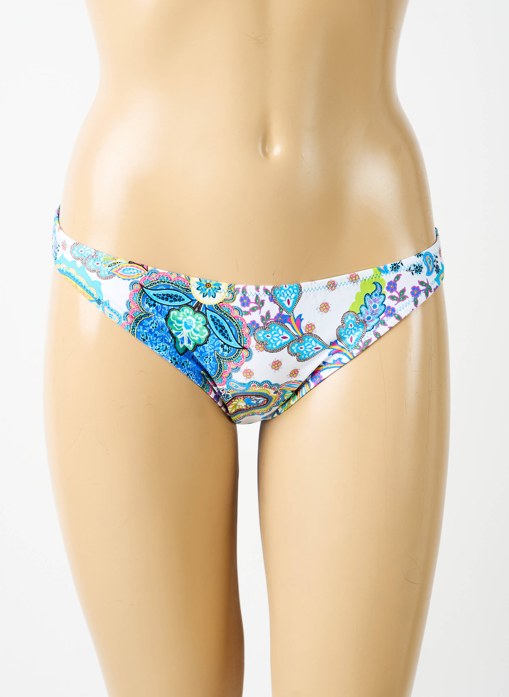 Bas de maillot de bain effet matière satinée culotte bleu ANTIGEL femme