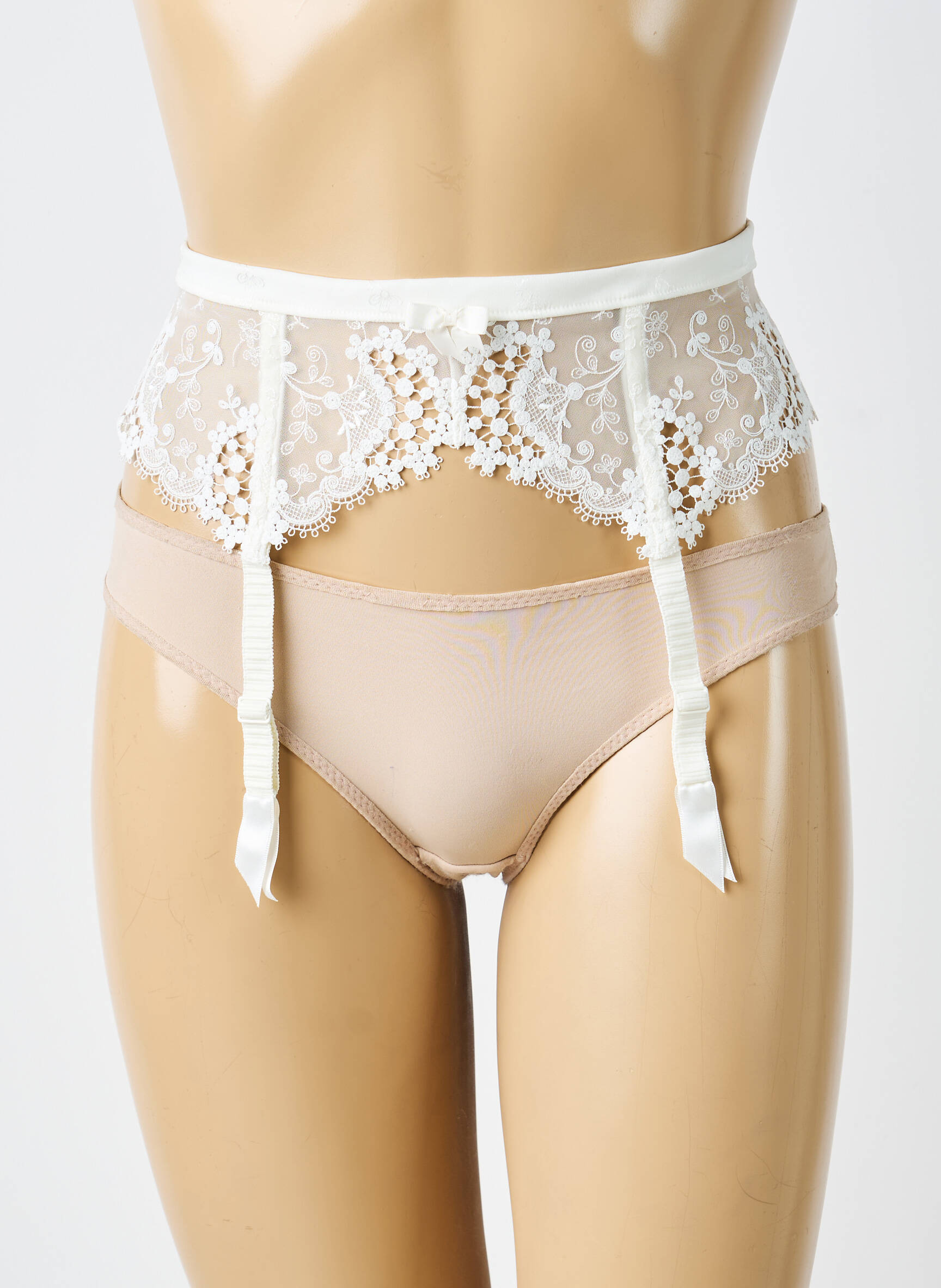 Guêpière/porte-jarretelle broderie blanc SIMONE PERELE femme