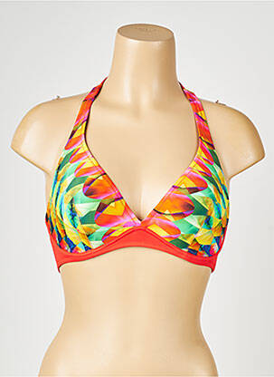 Haut de maillot de bain stretch haut soutien-gorge emboitant orange ANTIGEL femme