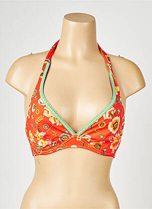 Haut de maillot de bain stretch haut soutien-gorge emboitant orange ANTIGEL femme