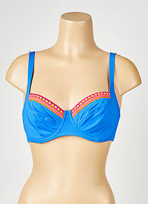 Haut de maillot de bain stretch haut soutien-gorge emboitant bleu ANTIGEL femme