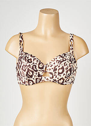 Haut de maillot de bain stretch haut soutien-gorge emboitant beige ANTIGEL femme