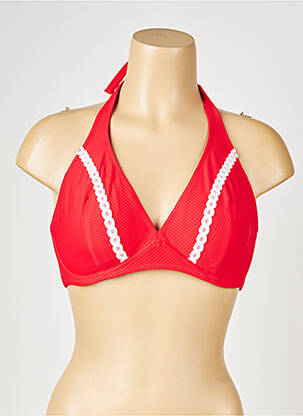 Haut de maillot de bain stretch haut soutien-gorge balconnet rouge ANTIGEL femme