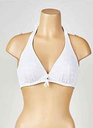 Haut de maillot de bain stretch haut soutien-gorge emboitant blanc ANTIGEL femme