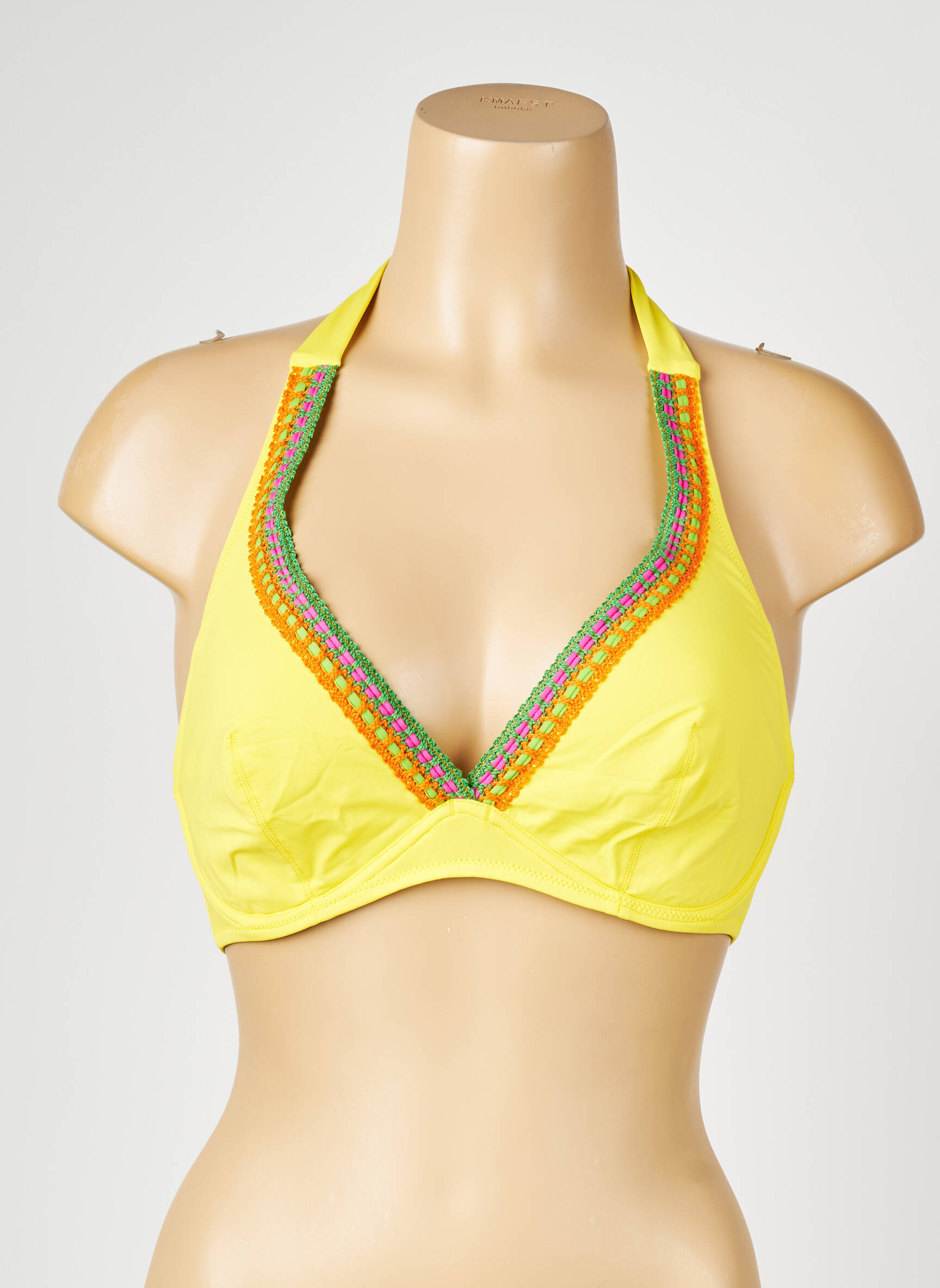 Haut de maillot de bain jaune ANTIGEL femme