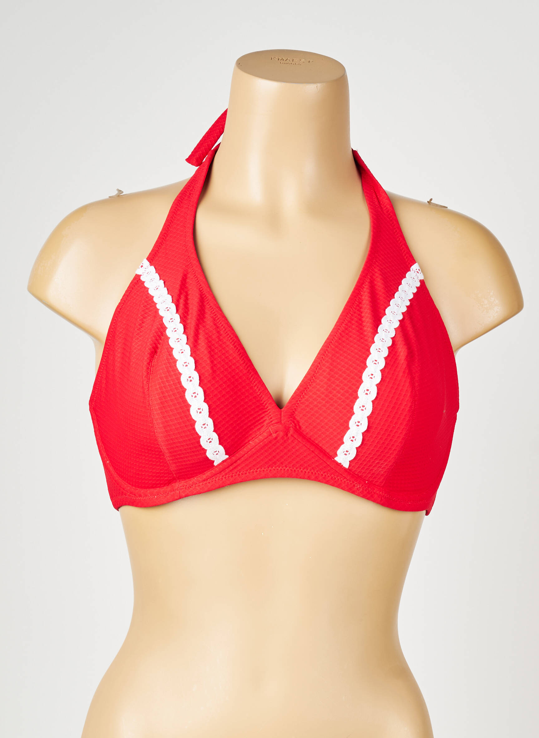 Haut de maillot de bain stretch haut soutien-gorge balconnet rouge ANTIGEL femme