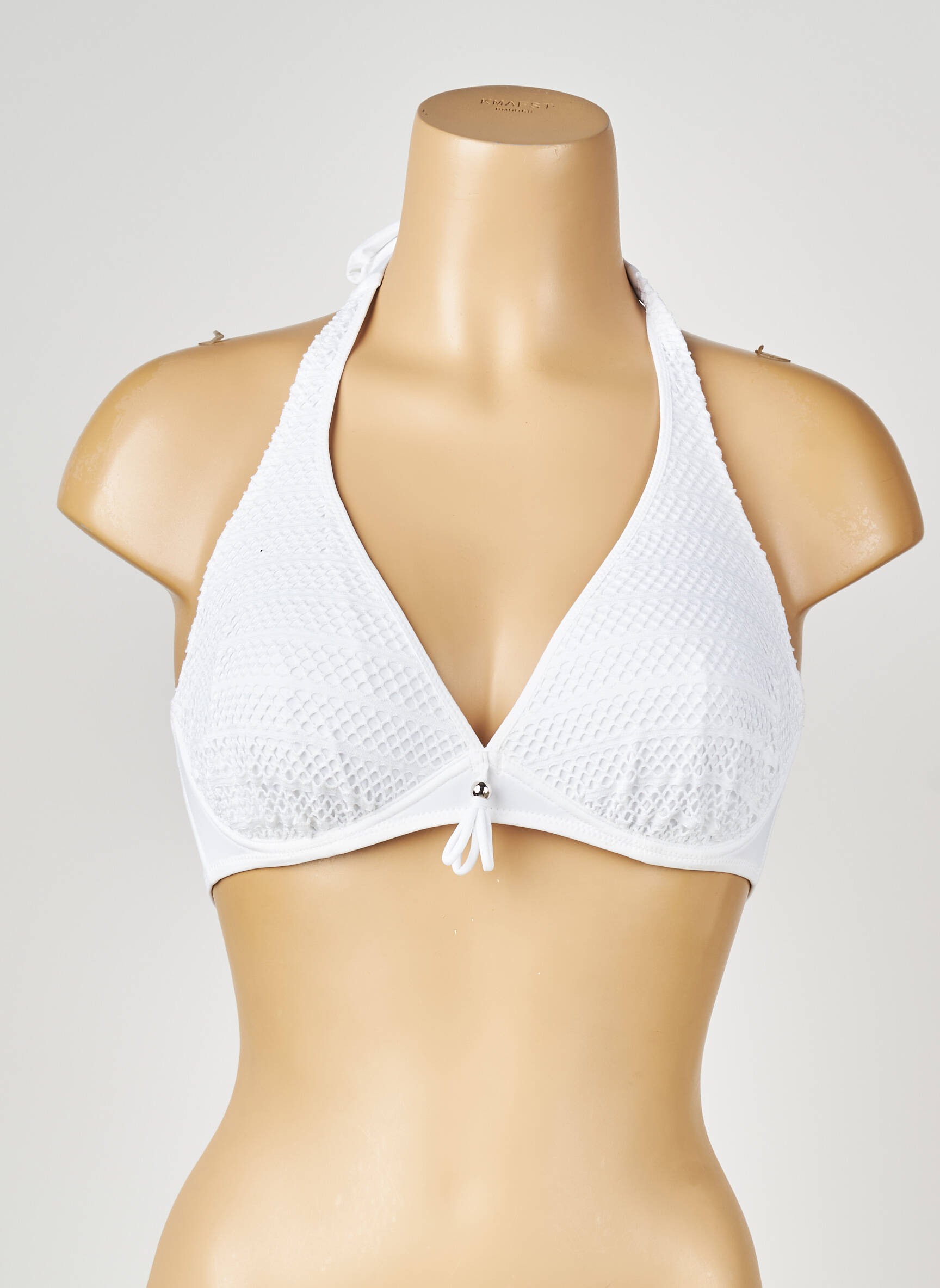 Haut de maillot de bain stretch haut soutien-gorge emboitant blanc ANTIGEL femme