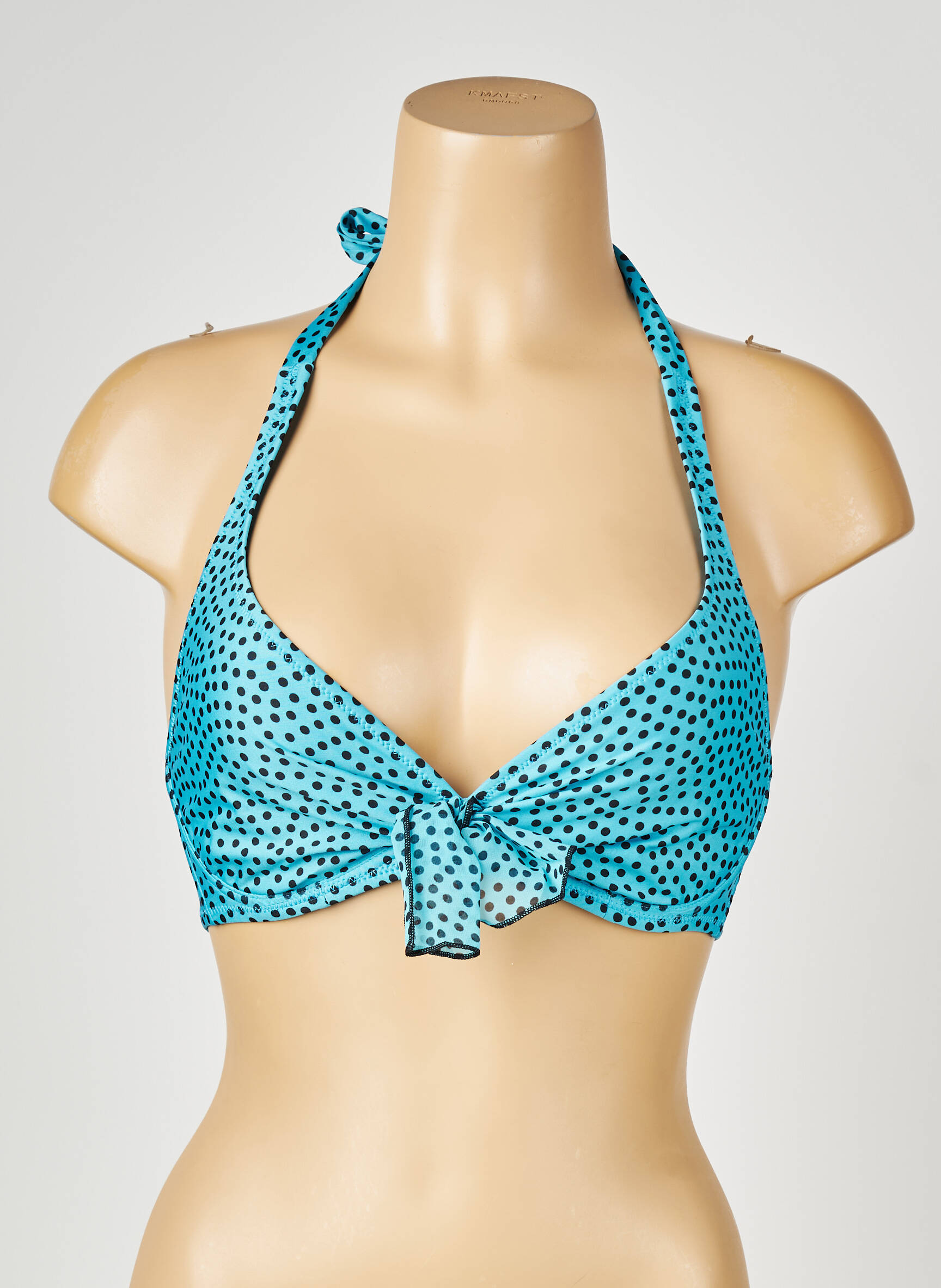 Haut de maillot de bain stretch haut soutien-gorge emboitant bleu ANTIGEL femme