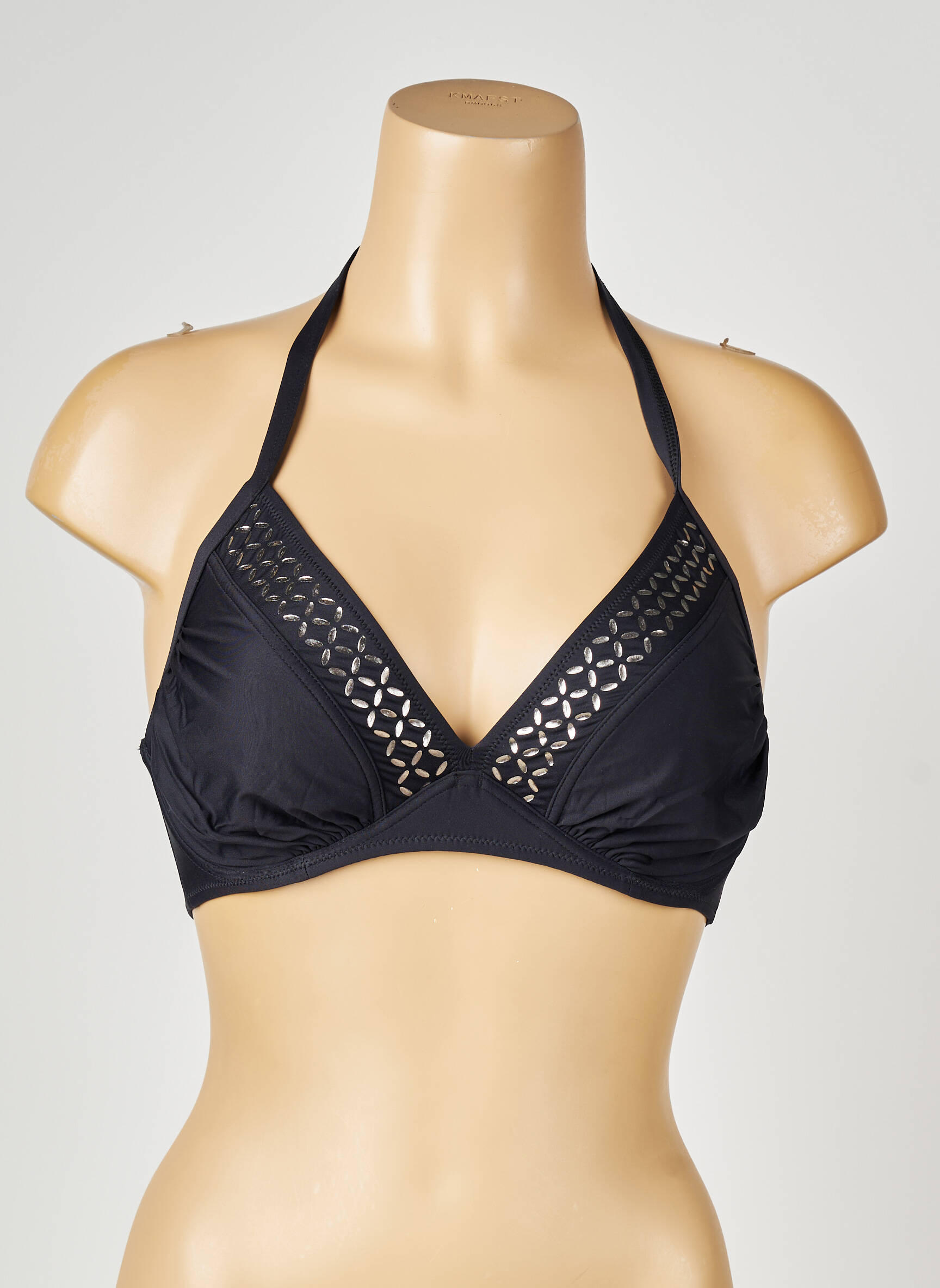 Haut de maillot de bain stretch haut triangles noir ANTIGEL femme