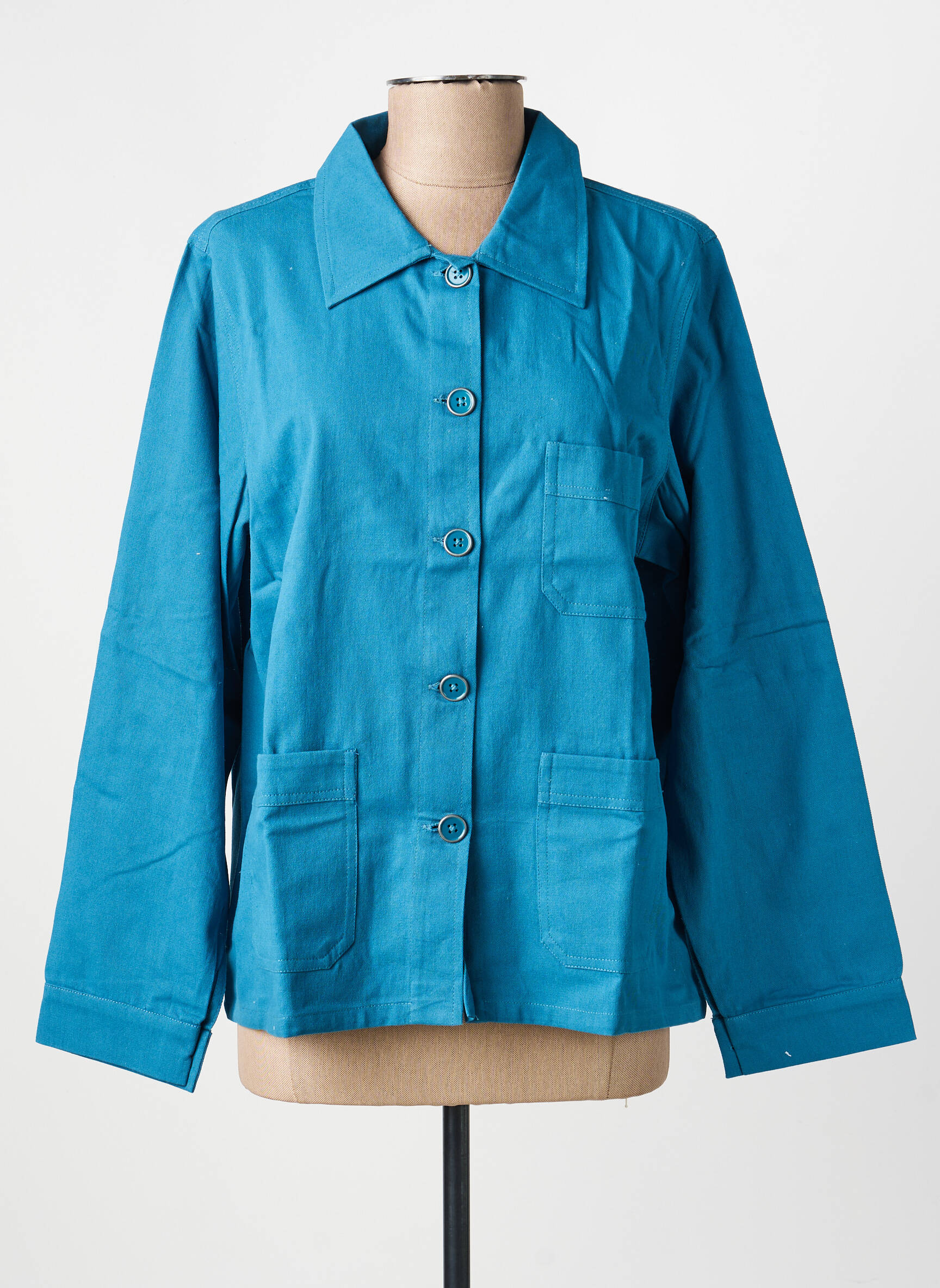 Veste casual coupe droite bleu PRINCESSE NOMADE femme