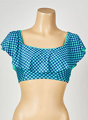 Haut de maillot de bain stretch haut bandeau bleu ANTIGEL femme