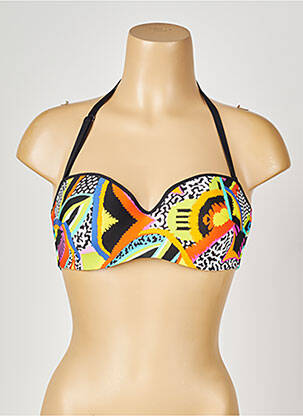 Haut de maillot de bain bretelles élastiquées amovibles haut soutien-gorge moulé noir ANTIGEL femme