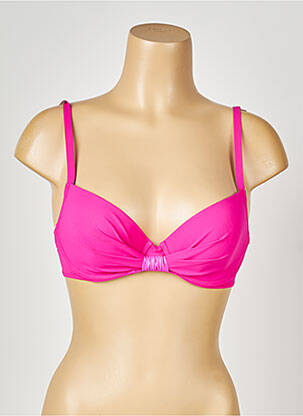 Haut de maillot de bain bretelles élastiquées amovibles haut soutien-gorge moulé rose ANTIGEL femme