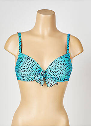 Haut de maillot de bain stretch haut soutien-gorge moulé bleu ANTIGEL femme