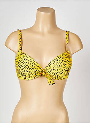 Haut de maillot de bain stretch haut soutien-gorge moulé jaune ANTIGEL femme