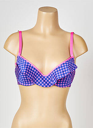 Haut de maillot de bain stretch haut soutien-gorge moulé bleu ANTIGEL femme
