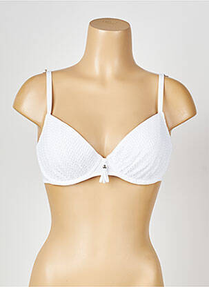 Haut de maillot de bain stretch haut soutien-gorge moulé blanc ANTIGEL femme