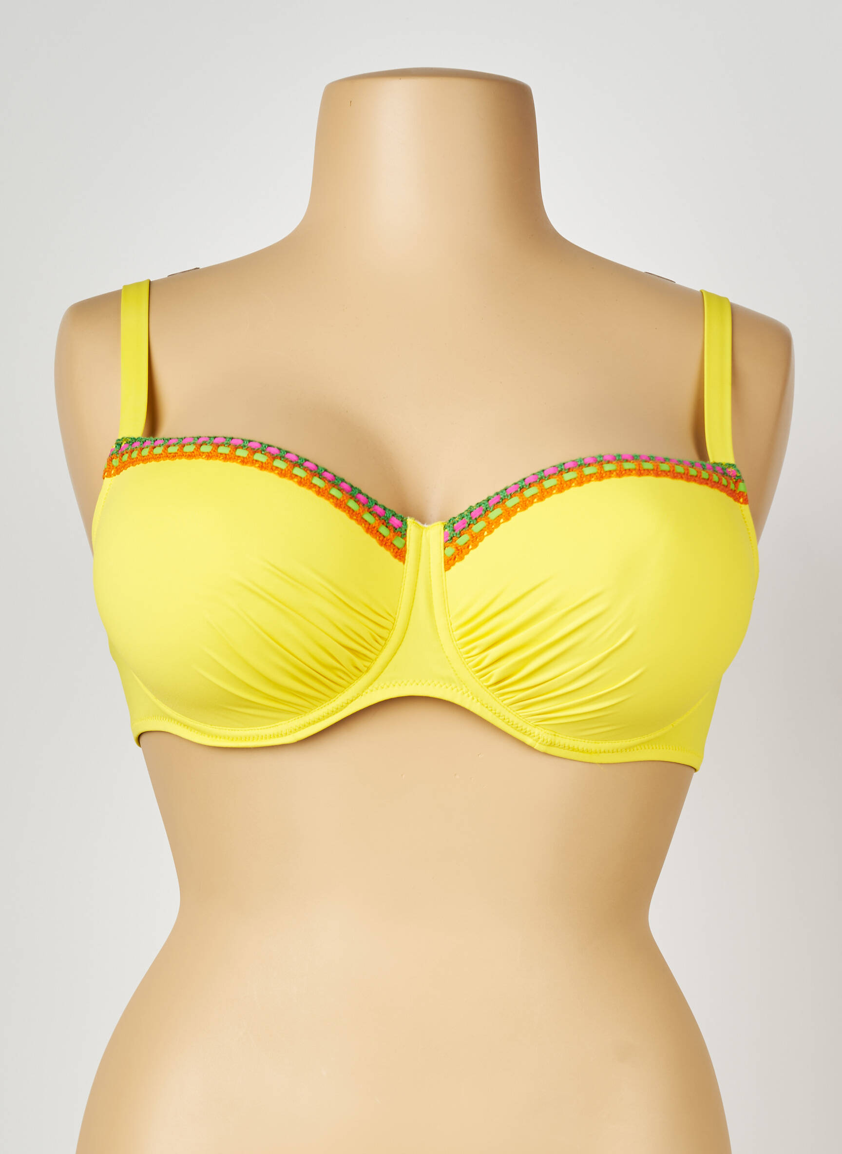 Haut de maillot de bain haut soutien-gorge moulé haut soutien-gorge moulé jaune ANTIGEL femme