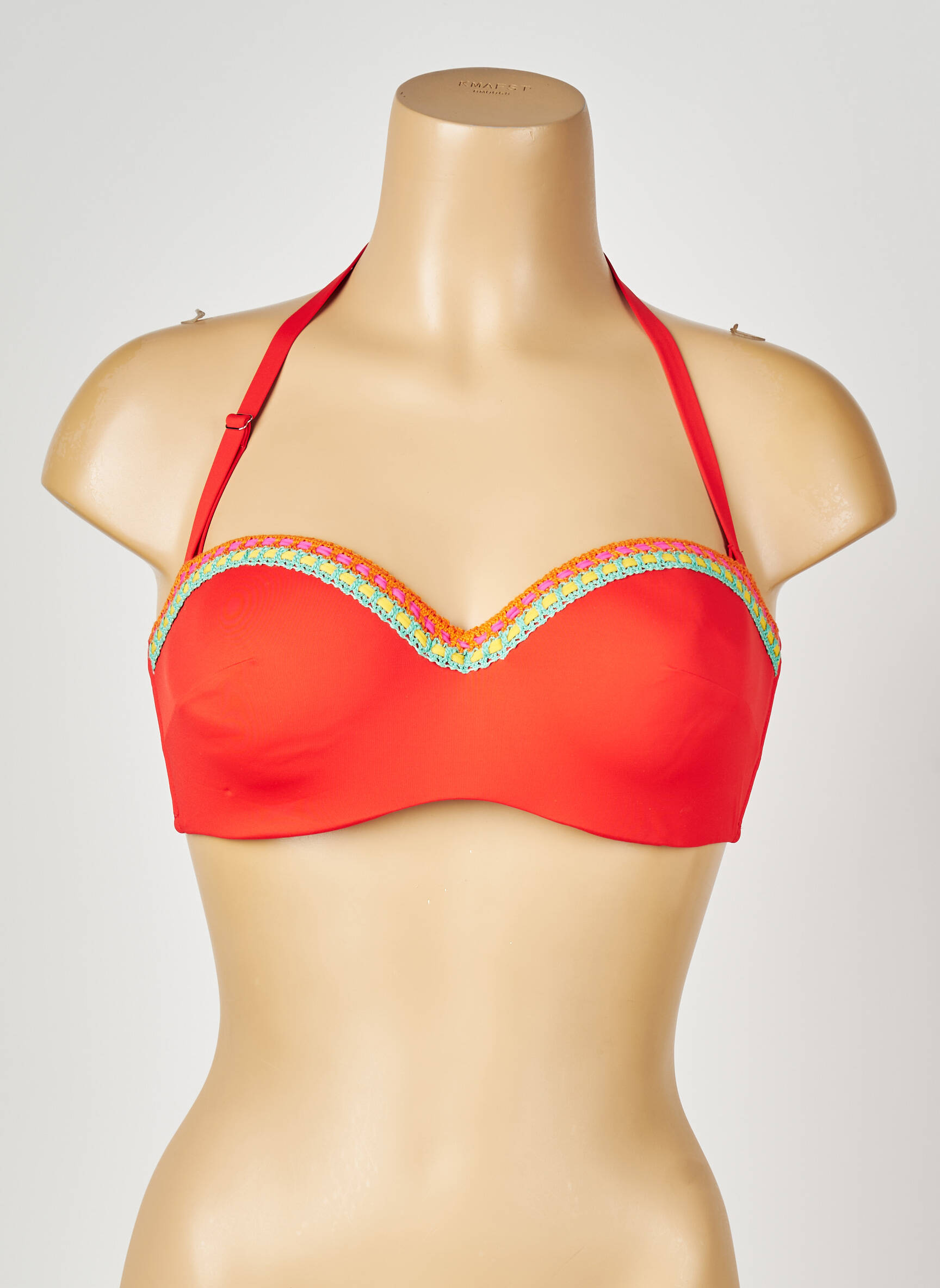 Haut de maillot de bain stretch haut triangles orange ANTIGEL femme