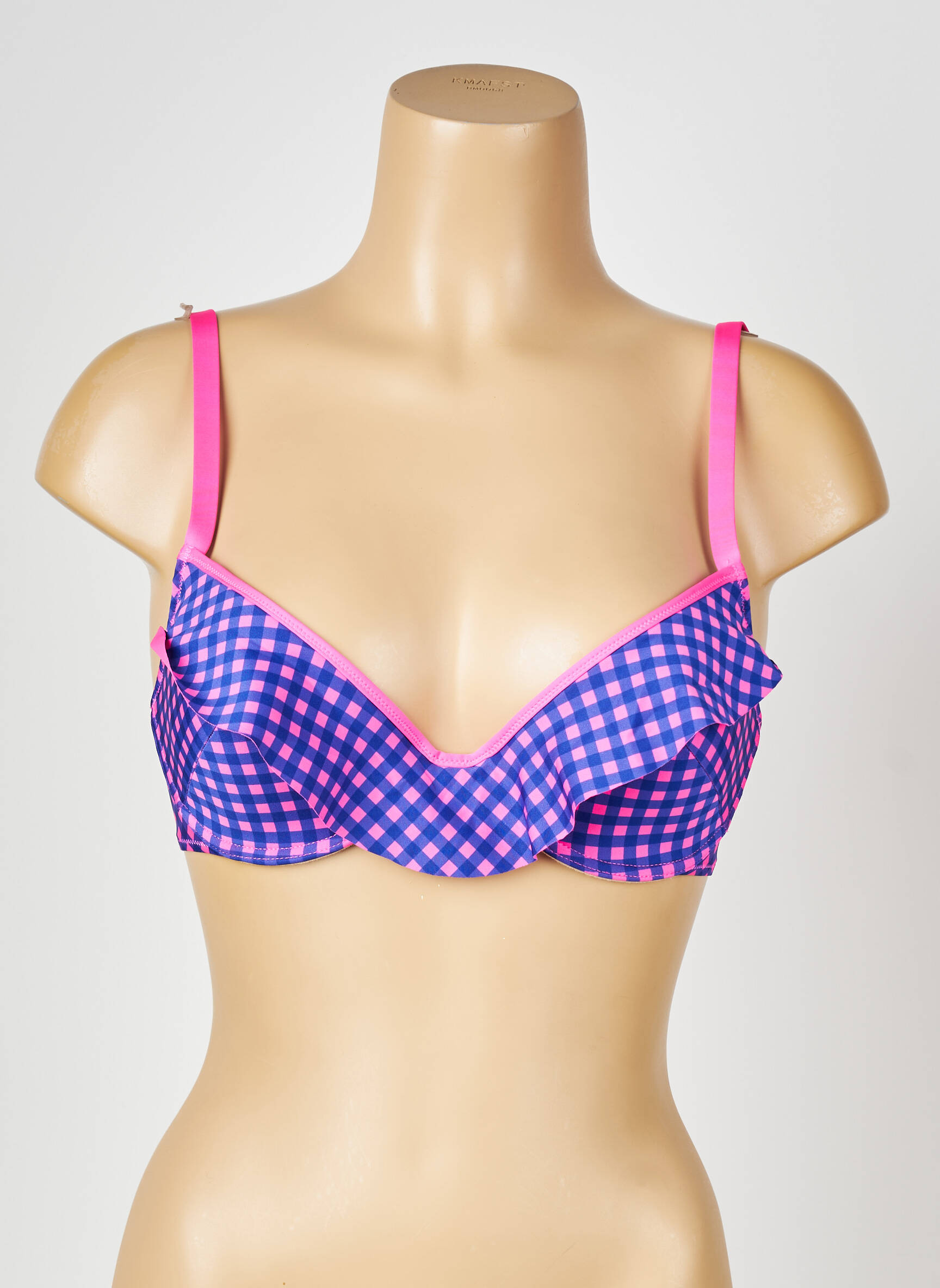 Haut de maillot de bain stretch haut soutien-gorge moulé bleu ANTIGEL femme