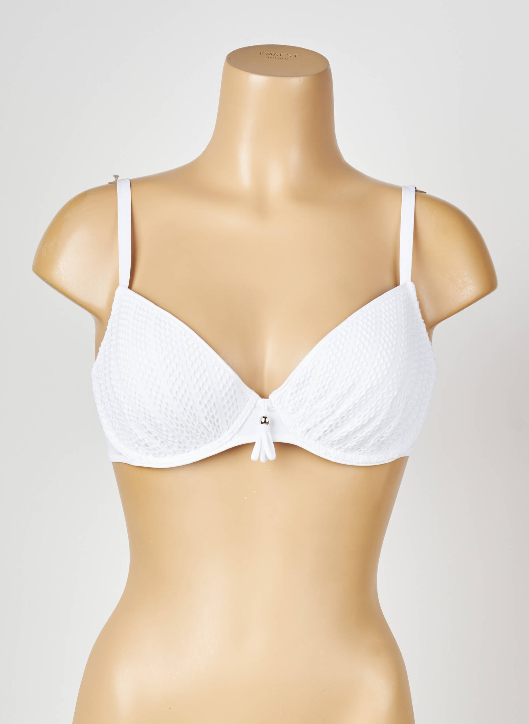 Haut de maillot de bain stretch haut soutien-gorge moulé blanc ANTIGEL femme