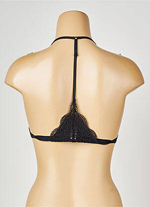 Soutien-gorge effet matière satinée haut triangles noir VALEGE femme