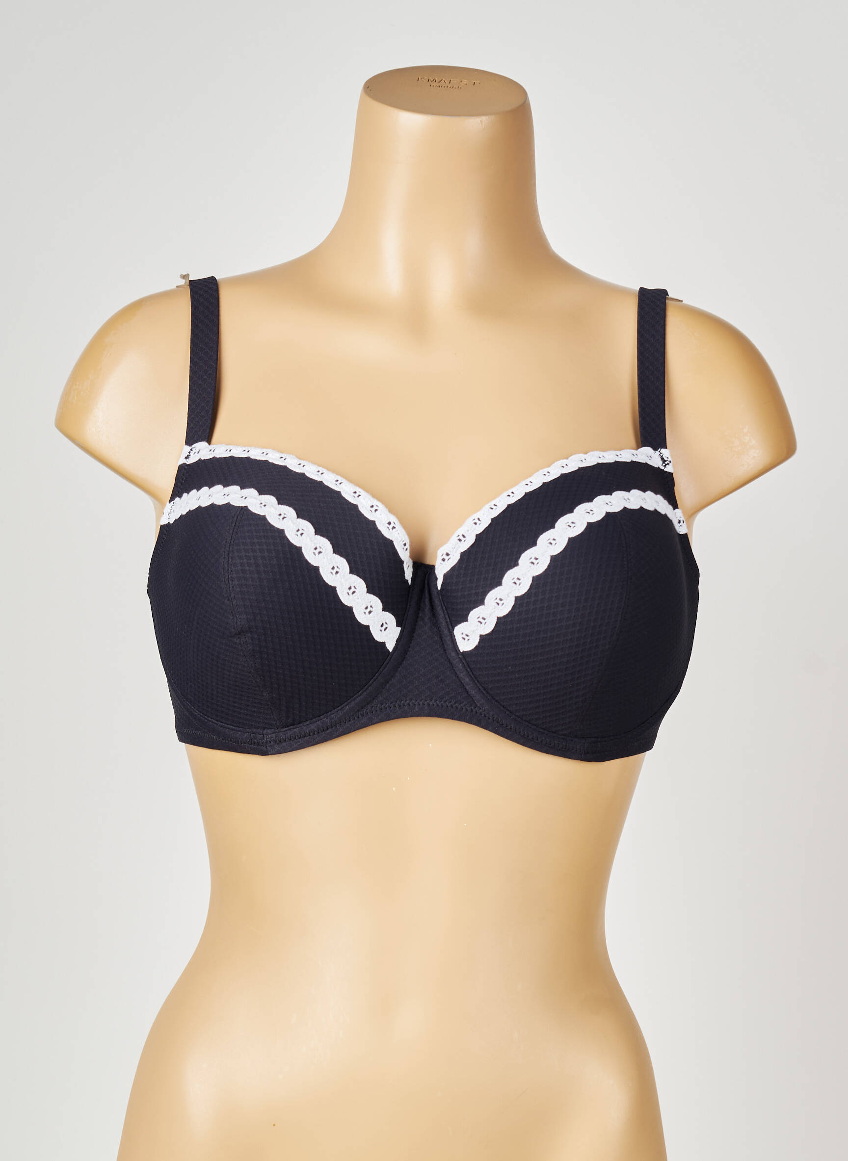 Haut de maillot de bain stretch haut soutien-gorge moulé noir ANTIGEL femme