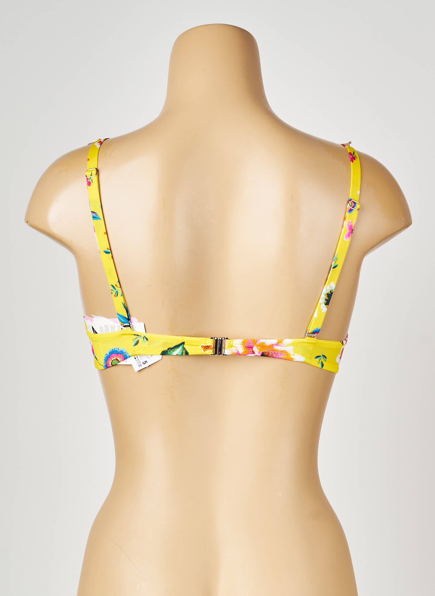 Haut de maillot de bain bretelles élastiquées ajustables haut soutien-gorge balconnet jaune ANTIGEL femme