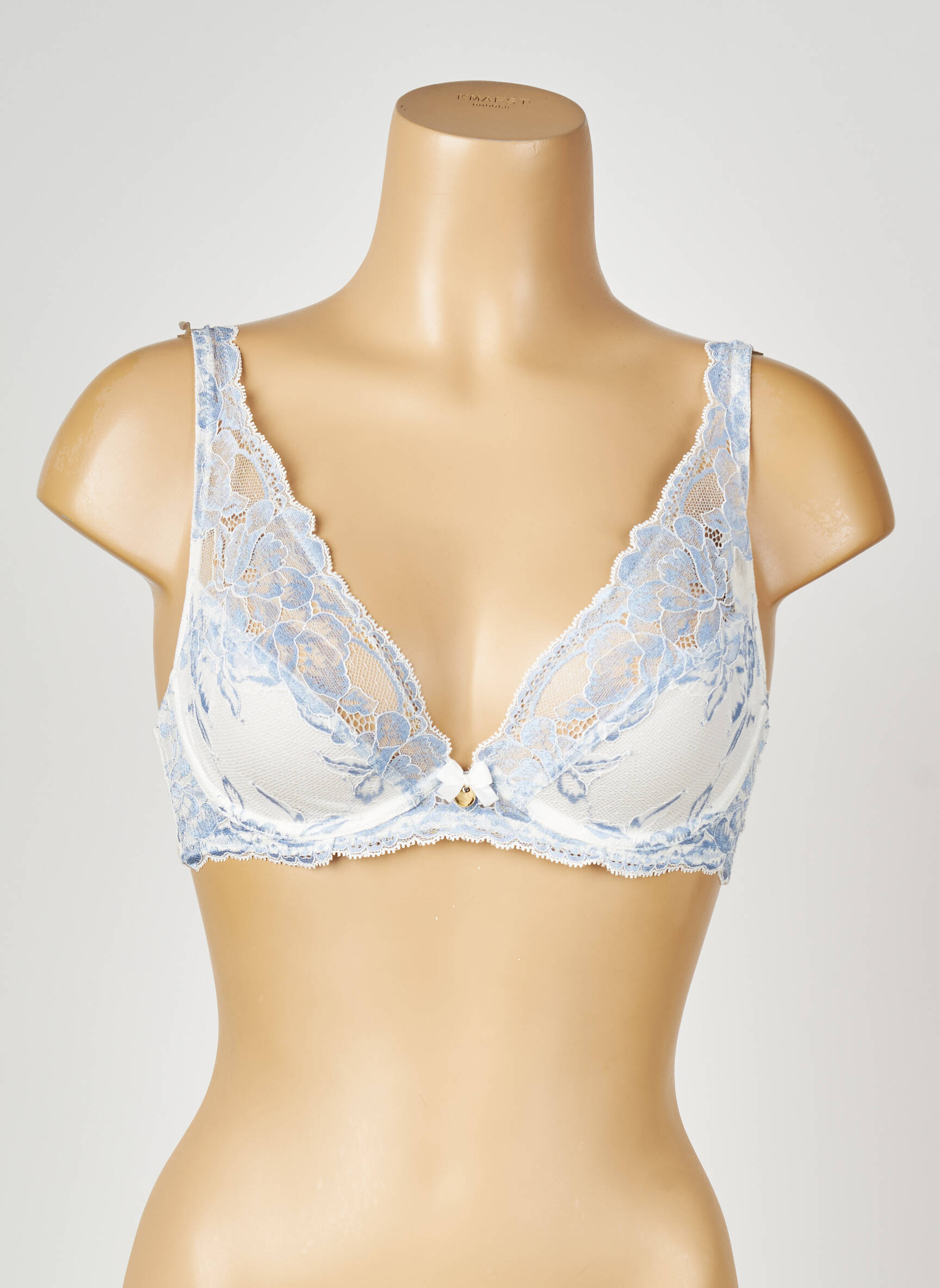 Soutien-gorge effet matière satinée haut soutien-gorge emboitant bleu VALEGE femme