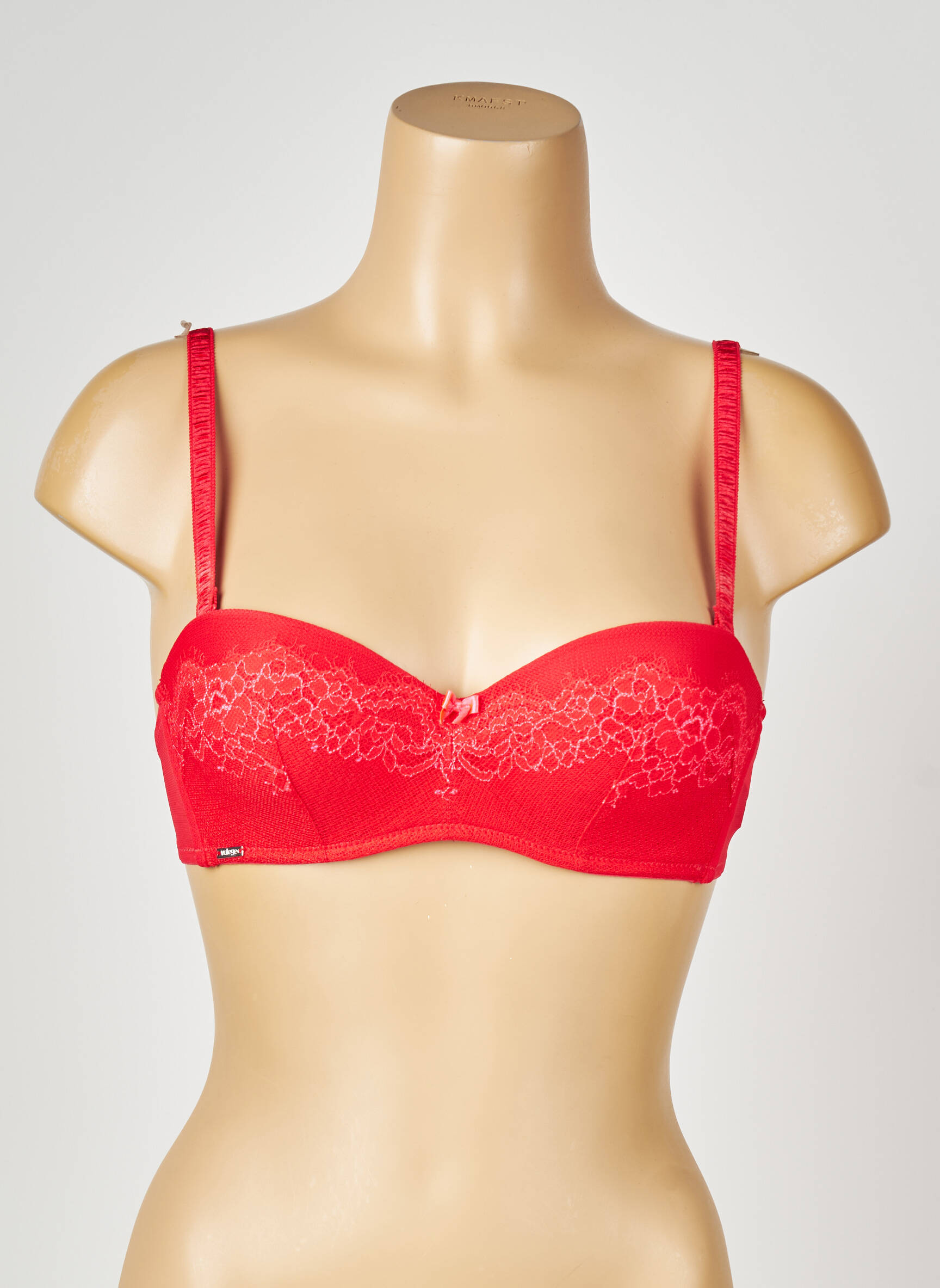 Soutien-gorge avec armature haut bandeau rouge VALEGE femme