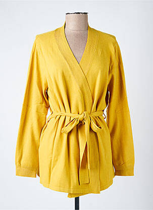 Gilet manches longues coupe cintrée jaune LA FIANCÉE femme