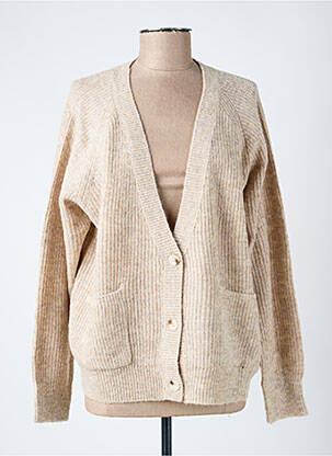 Gilet manches longues fermeture boutonnée sur le devant beige LA FIANCÉE femme